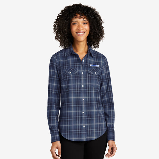 Port Authority Ladies Long Sleeve Ombre Plaid Shirt