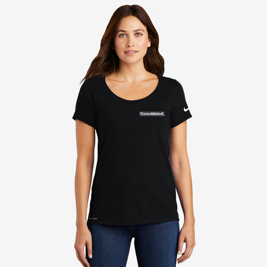 Nike Ladies Dri-FIT Cotton/Poly Scoop Neck Tee